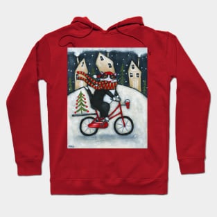 Tuxie Wintery Bicycle Ride Hoodie